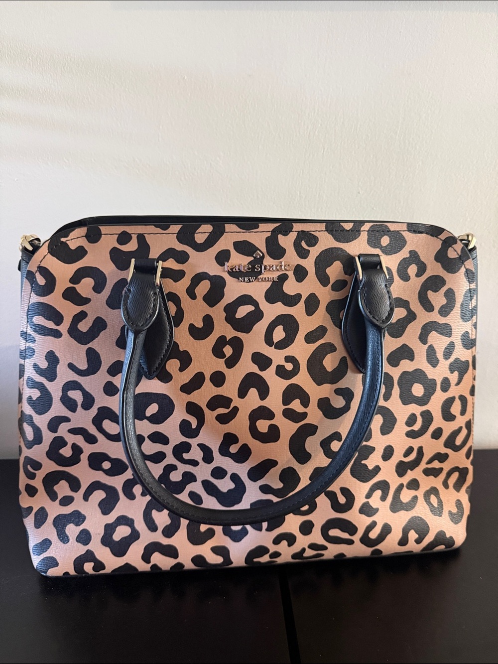 kate spade Leopard-Print Tote in Pink and Black